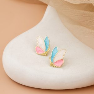 Pastel Butterfly Stud Earrings – Cute & Colourful Vibe