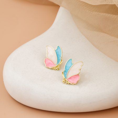 Pastel Butterfly Stud Earrings – Cute & Colourful Vibe