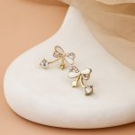 Star Charm Bow Stud Earrings