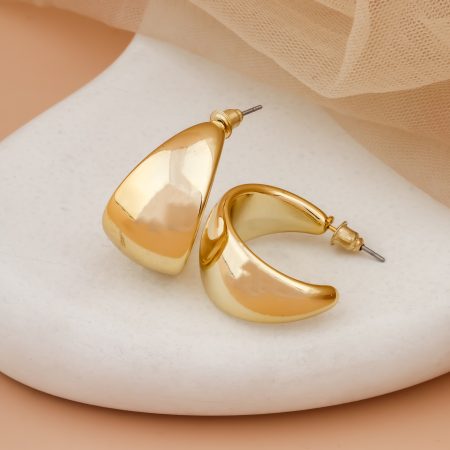 Bold Tapered Hoop Earrings – Sleek Gloss Finish
