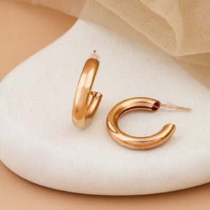 Classic Dome Hoop Earrings – Sleek Everyday Essential