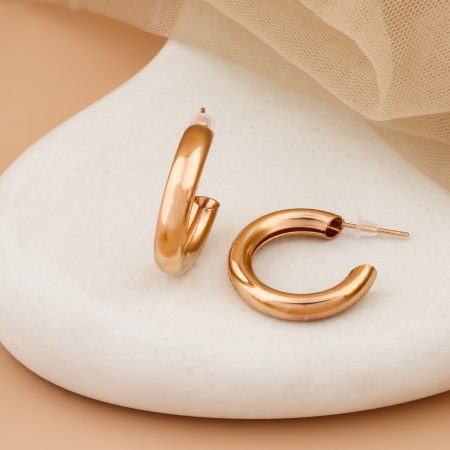Classic Dome Hoop Earrings – Sleek Everyday Essential