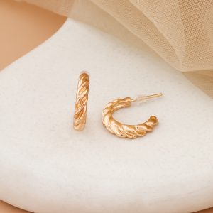 Textured Twist Mini Hoop Earrings – Effortless Everyday Chic