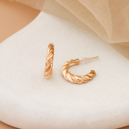 Textured Twist Mini Hoop Earrings – Effortless Everyday Chic