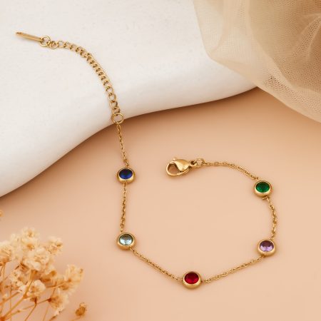 Rainbow Crystal Charm Bracelet – Colourful Everyday Sparkle