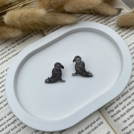 Premium Oxidized Parrot Stud Earrings – Nature-Inspired Charm