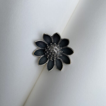 Premium Oxidized Sunflower Adjustable Ring – Boho Chic Statement