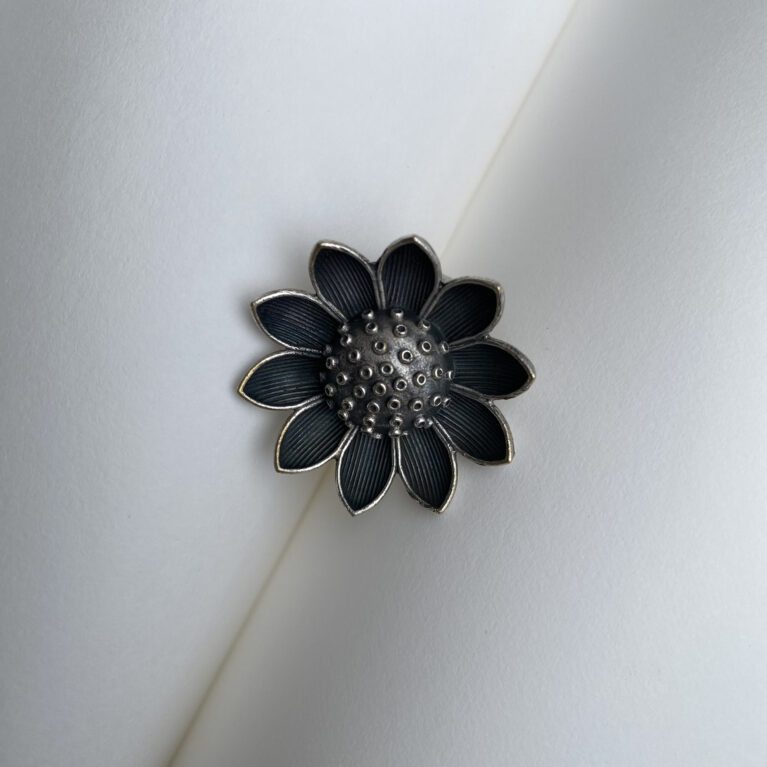Premium Oxidized Sunflower Adjustable Ring – Boho Chic Statement